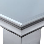 Pizo Glam 79-inch Chrome Leg Glass Top Dining Table