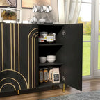 DH BASIC Modern Adjustable 4-Shelf Dining Sideboard Buffet with Storage Cabinet by Denhour