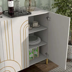 DH BASIC Modern Adjustable 4-Shelf Dining Sideboard Buffet with Storage Cabinet by Denhour