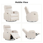 HOMYKA Modern Faux Leather Rocking Recliner with Swivel