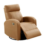 HOMYKA Modern Faux Leather Rocking Recliner with Swivel