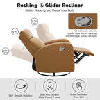 HOMYKA Modern Faux Leather Rocking Recliner with Swivel