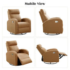 HOMYKA Modern Faux Leather Rocking Recliner with Swivel