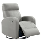 HOMYKA Modern Faux Leather Rocking Recliner with Swivel
