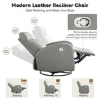 HOMYKA Modern Faux Leather Rocking Recliner with Swivel