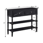 Convenience Concepts Country Oxford 2 Drawer Console Table with Shelves