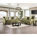 Olie Transitional Green Microfiber Sloped Arms 2-Piece Living Room Set by 