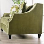 Olie Transitional Green Microfiber Sloped Arms 2-Piece Living Room Set by