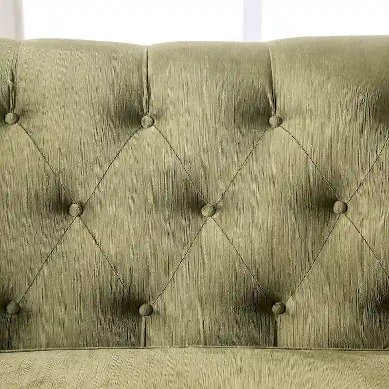 Olie Transitional Green Microfiber Sloped Arms 2-Piece Living Room Set by