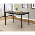 Noyes Metal Dining Table with Laminated Faux Marble Top