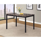  Noyes Metal Dining Table with Laminated Faux Marble Top