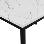 Noyes Metal Dining Table with Laminated Faux Marble Top