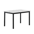 Noyes Metal Dining Table with Laminated Faux Marble Top