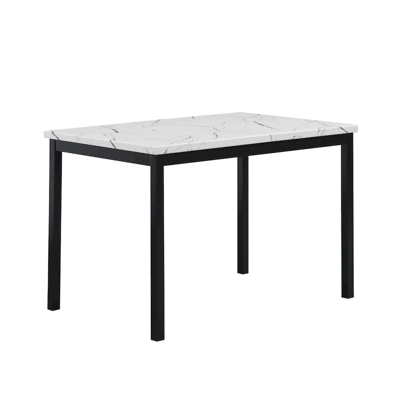 Noyes Metal Dining Table with Laminated Faux Marble Top