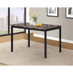 Noyes Metal Dining Table with Laminated Faux Marble Top