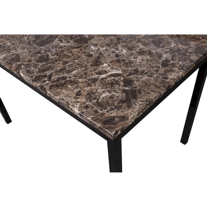 Noyes Metal Dining Table with Laminated Faux Marble Top