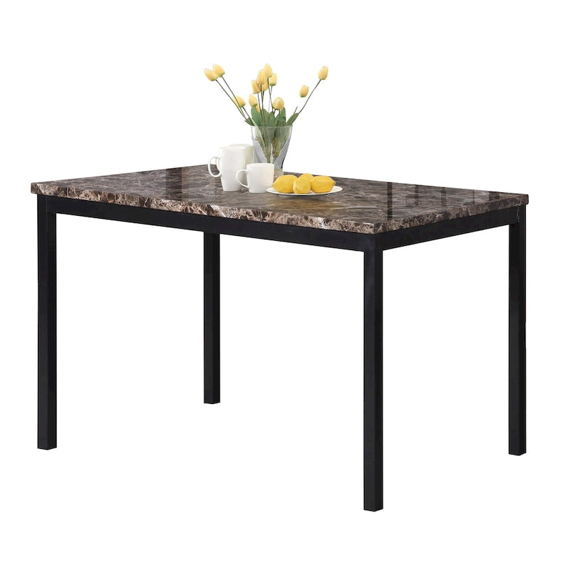 Noyes Metal Dining Table with Laminated Faux Marble Top