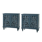 Alban Traditional 32Tall 2 Hollow Door Accent Cabinet with LED light Set of 2 by HULALA HOME