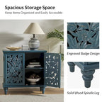 Alban Traditional 32Tall 2 Hollow Door Accent Cabinet with LED light Set of 2 by HULALA HOME