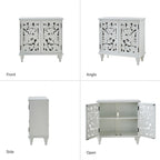 Alban Traditional 32Tall 2 Hollow Door Accent Cabinet with LED light Set of 2 by HULALA HOME