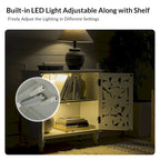 Alban Traditional 32Tall 2 Hollow Door Accent Cabinet with LED light Set of 2 by HULALA HOME