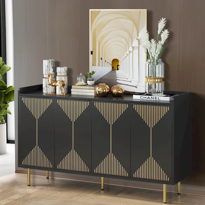 Moasis 55 Kitchen Buffet Cabinet with Storage Sideboard Buffet Table with Doors