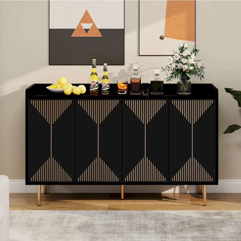 Moasis 55 Kitchen Buffet Cabinet with Storage Sideboard Buffet Table with Doors