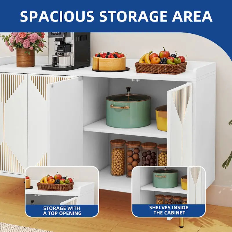 Moasis 55 Kitchen Buffet Cabinet with Storage Sideboard Buffet Table with Doors