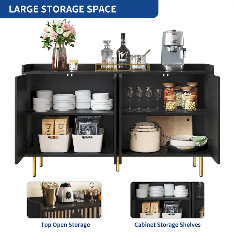Moasis 55 Kitchen Buffet Cabinet with Storage Sideboard Buffet Table with Doors