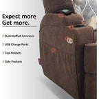 MCombo Electric Power Swivel Glider Recliner Chair with Heat and Massage, Fabric 7752