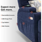 MCombo Electric Power Swivel Glider Recliner Chair with Heat and Massage, Fabric 7752