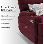 MCombo Electric Power Swivel Glider Recliner Chair with Heat and Massage, Fabric 7752
