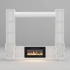 Entertainment Center with Electric Fireplace - 81W - White or Black