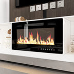 Entertainment Center with Electric Fireplace - 81W - White or Black