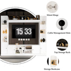 Entertainment Center with Electric Fireplace - 81W - White or Black