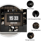 Entertainment Center with Electric Fireplace - 81W - White or Black