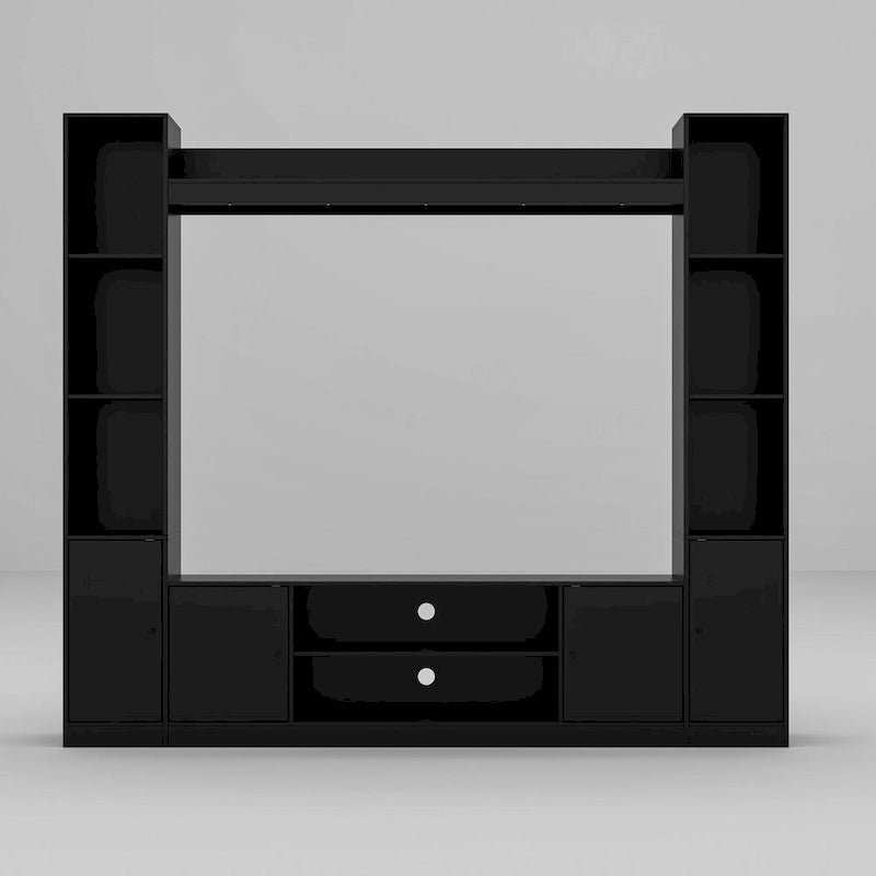 Entertainment Center with Electric Fireplace - 81W - White or Black