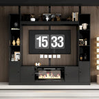 Entertainment Center with Electric Fireplace - 81W - White or Black