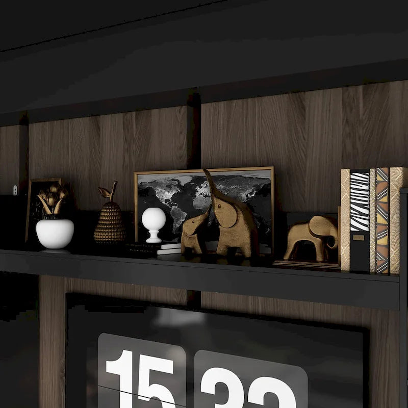 Entertainment Center with Electric Fireplace - 81W - White or Black
