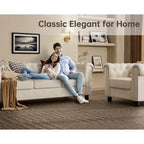 Classic Tufted Velvet Upholstered Chesterfield Club Chair Loveseat Sofa 3 Pieces with Nailhead for Living Room by Morden Fort