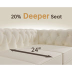 Classic Tufted Velvet Upholstered Chesterfield Club Chair Loveseat Sofa 3 Pieces with Nailhead for Living Room by Morden Fort