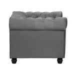 Classic Tufted Velvet Upholstered Chesterfield Club Chair Loveseat Sofa 3 Pieces with Nailhead for Living Room by Morden Fort