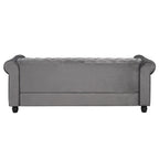 Classic Tufted Velvet Upholstered Chesterfield Club Chair Loveseat Sofa 3 Pieces with Nailhead for Living Room by Morden Fort