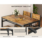 4 Piece Kitchen Dining Table with 2 Chair and Bench for Small Space