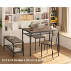 4 Piece Kitchen Dining Table with 2 Chair and Bench for Small Space