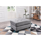 Microsuede Tufted Ottoman
