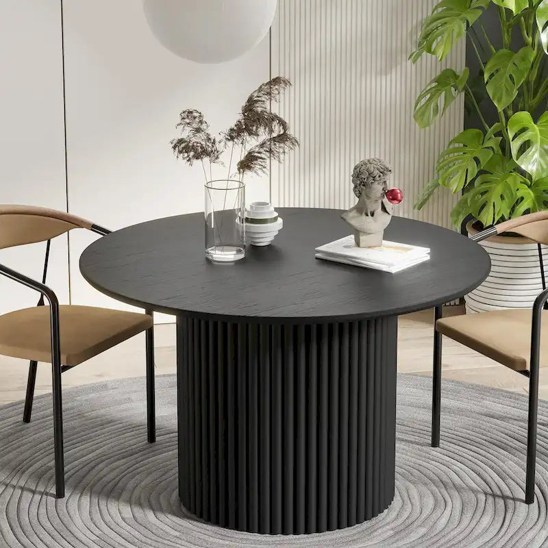 Solid Wood 46 Round Dining Table for 4 People Nordic style - 46*30