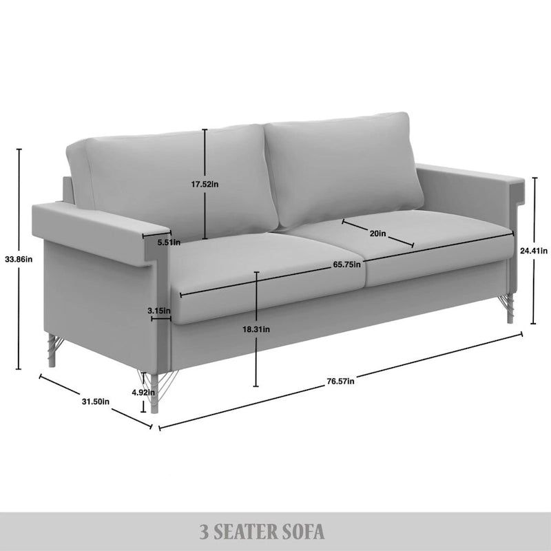 CraftPorch Luxurious Velvet Upholstered Sofa