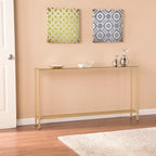  Ham Long Narrow Console Table with Mirrored Top