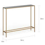Ham Long Narrow Console Table with Mirrored Top